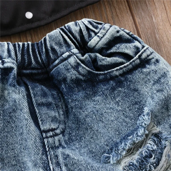 0-3Y Toddler Baby Kid Girl Clothes Set Off Shoulder Tank Top Denim Jeans Pants Outfits Children Girls Costumes Summer - Image 5