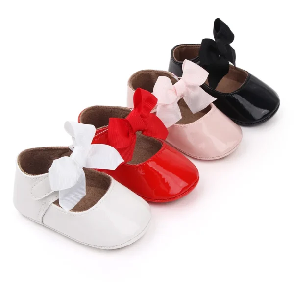 PU Princess Baby Girl Shoes for Newborn for Birth Big Bow Wedding Shoes PU Leather Toddler Girl Shoes