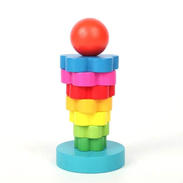 New Kids Rainbow Stacking Ring Tower Stacking Folding Cup Stapelring Blocks Wood Plastic Toddler Toy Baby Infant Toys - Image 3