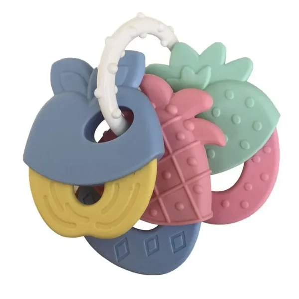 Baby Fruit Style Soft Rubber Rattle Teether Toy Newborn Chews Food Grade Silicone Teethers Infant Training Bed Toy Chew Toys Kid - Image 2