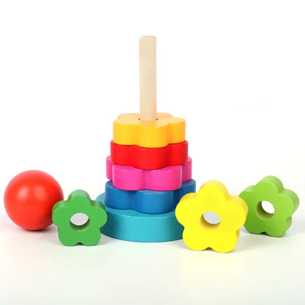 New Kids Rainbow Stacking Ring Tower Stacking Folding Cup Stapelring Blocks Wood Plastic Toddler Toy Baby Infant Toys - Image 2