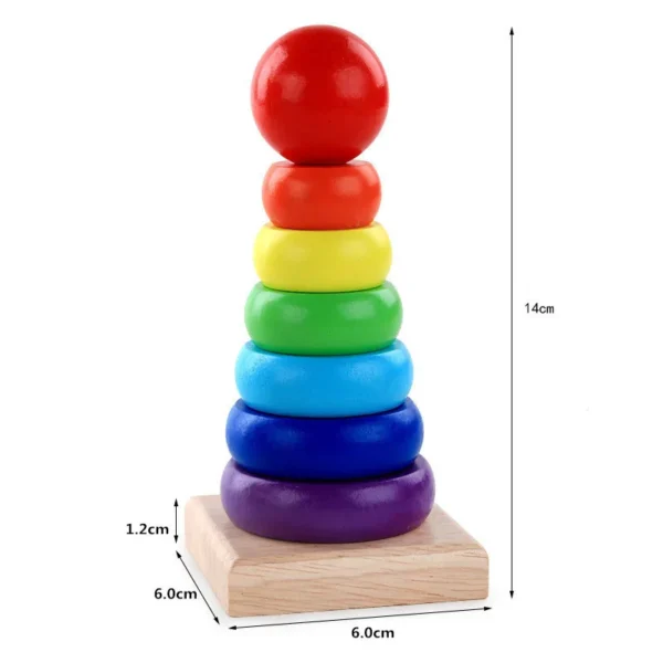 New Kids Rainbow Stacking Ring Tower Stacking Folding Cup Stapelring Blocks Wood Plastic Toddler Toy Baby Infant Toys - Image 6