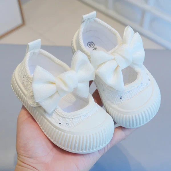 Spring New Children Students Soft Sole Casual Shoes Fashion Bow Girls Baby Anti Kick Shoe Princess Kids Breathable Canvas Shoes - Image 3