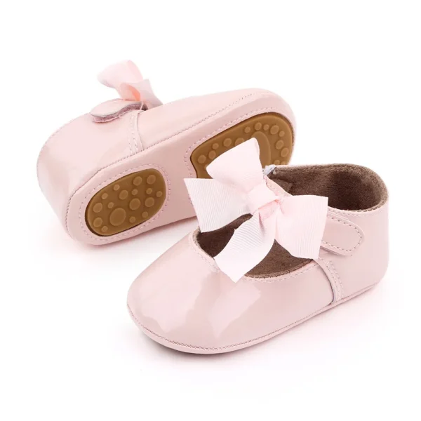 PU Princess Baby Girl Shoes for Newborn for Birth Big Bow Wedding Shoes PU Leather Toddler Girl Shoes - Image 5