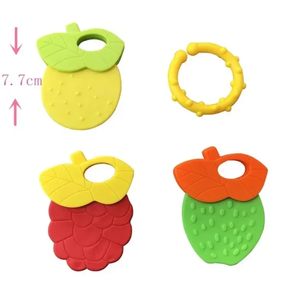 Baby Fruit Style Soft Rubber Rattle Teether Toy Newborn Chews Food Grade Silicone Teethers Infant Training Bed Toy Chew Toys Kid - Image 5