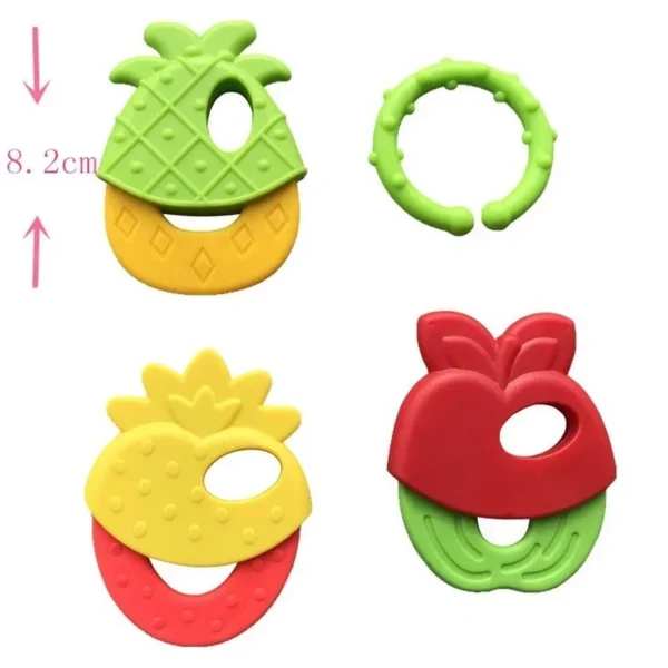 Baby Fruit Style Soft Rubber Rattle Teether Toy Newborn Chews Food Grade Silicone Teethers Infant Training Bed Toy Chew Toys Kid - Image 6