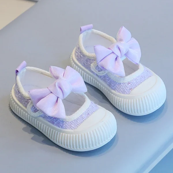 Spring New Children Students Soft Sole Casual Shoes Fashion Bow Girls Baby Anti Kick Shoe Princess Kids Breathable Canvas Shoes - Image 5